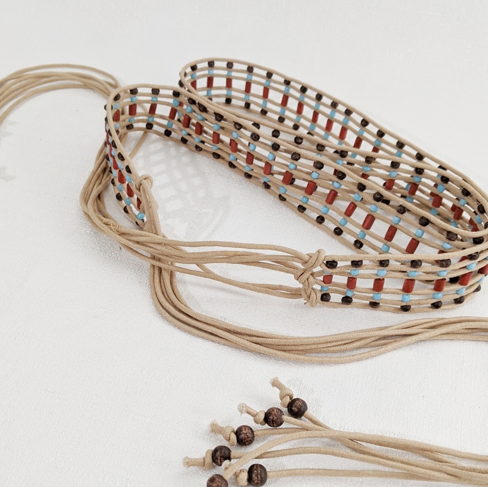 Boho wood bead belt light weight